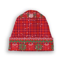 ScotsTee Shop Scottish Rose Modern Tartan Plaid Christmas Deer Snowman Snowflake Bell Knit Beanie