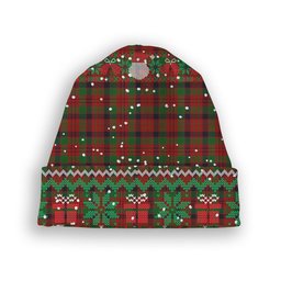 ScotsTee Shop Scottish Nicolson Inverness Tweed Mill Co Ltd Tartan Plaid Christmas Deer Snowman Snowflake Bell Knit Beanie