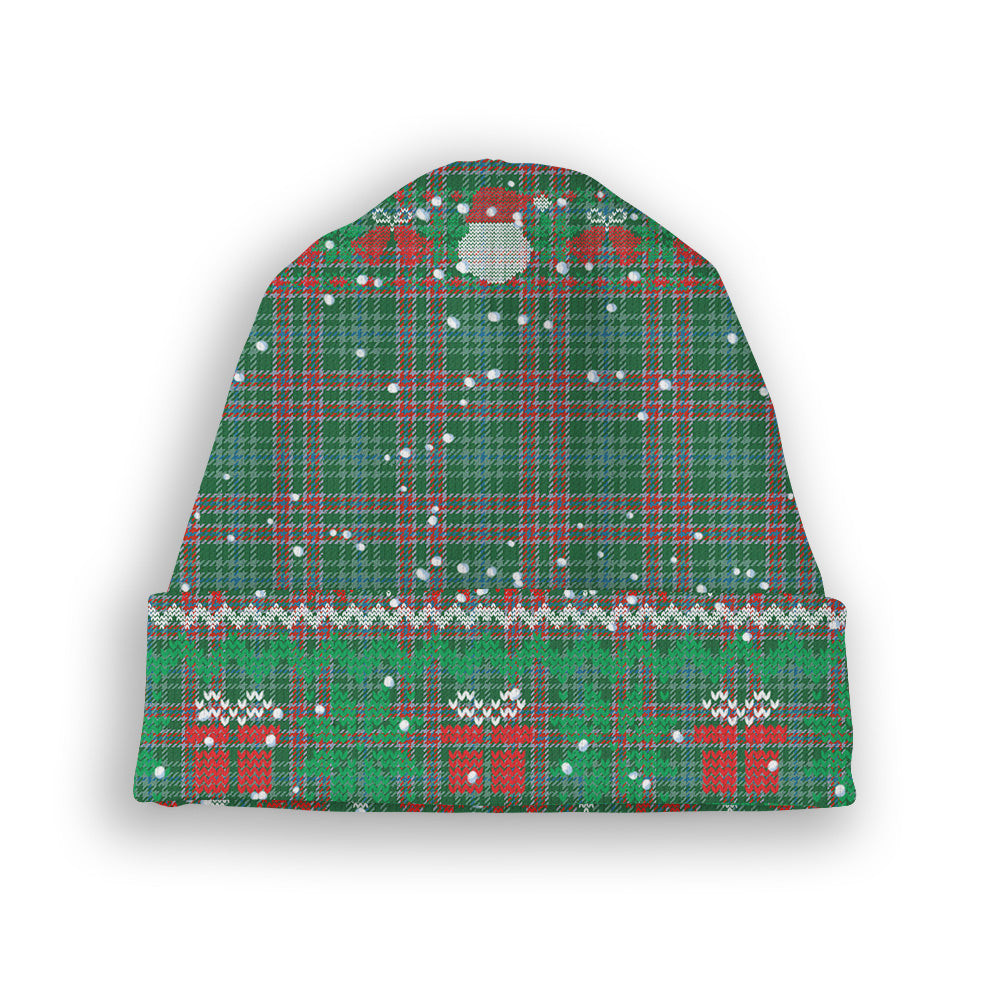ScotsTee Shop Scottish Ralston USA Ancient Tartan Plaid Christmas Deer Snowman Snowflake Bell Knit Beanie