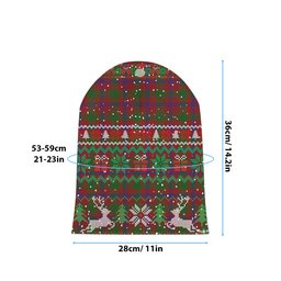 ScotsTee Shop Scottish Ross 6 Tartan Plaid Christmas Deer Snowman Snowflake Bell Knit Beanie