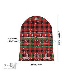ScotsTee Shop Scottish Rob Roy Macgregor Modern Tartan Plaid Christmas Deer Snowman Snowflake Bell Knit Beanie