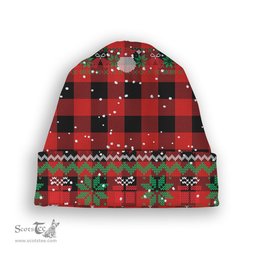 ScotsTee Shop Scottish Rob Roy Macgregor Modern Tartan Plaid Christmas Deer Snowman Snowflake Bell Knit Beanie