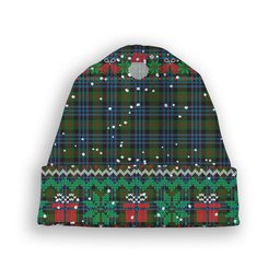 ScotsTee Shop Scottish Newlands of Lauriston Tartan Plaid Christmas Deer Snowman Snowflake Bell Knit Beanie