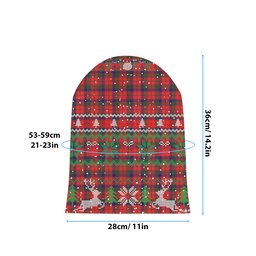 ScotsTee Shop Scottish Robertson Modern Tartan Plaid Christmas Deer Snowman Snowflake Bell Knit Beanie