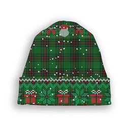 ScotsTee Shop Scottish Orrock Tartan Plaid Christmas Deer Snowman Snowflake Bell Knit Beanie