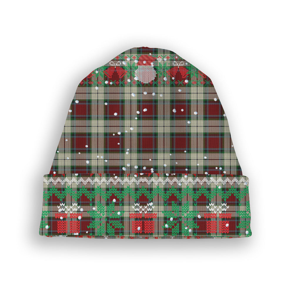 ScotsTee Shop Scottish Rose White Dress Tartan Plaid Christmas Deer Snowman Snowflake Bell Knit Beanie