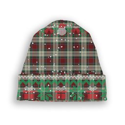 ScotsTee Shop Scottish Rose White Dress Tartan Plaid Christmas Deer Snowman Snowflake Bell Knit Beanie