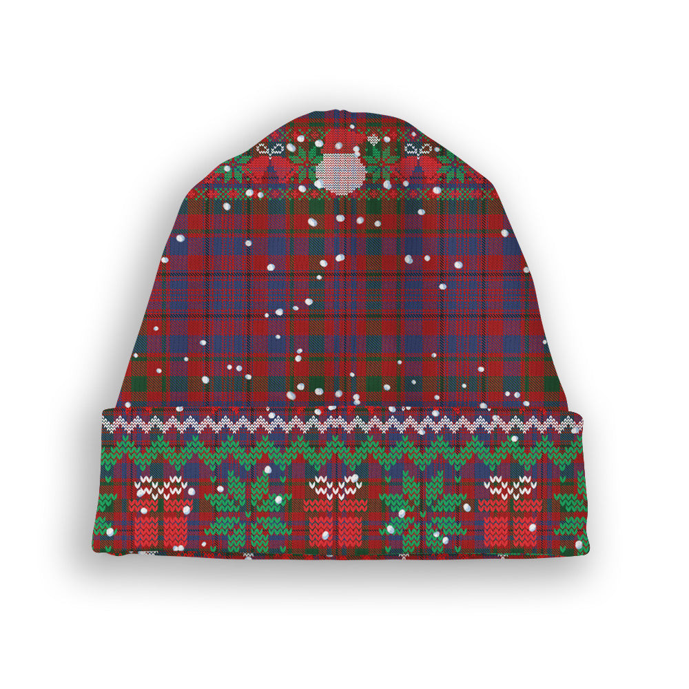 ScotsTee Shop Scottish Murray of Tullibardine Tartan Plaid Christmas Deer Snowman Snowflake Bell Knit Beanie