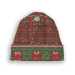 ScotsTee Shop Scottish Ogilvie (Ogilvy) of Strathallan Tartan Plaid Christmas Deer Snowman Snowflake Bell Knit Beanie