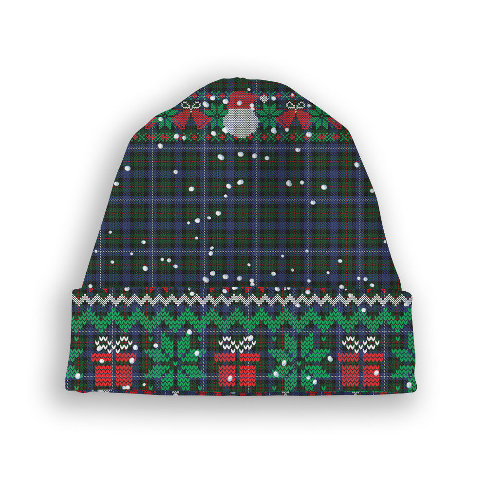ScotsTee Shop Scottish Robertson Hunting 2 Tartan Plaid Christmas Deer Snowman Snowflake Bell Knit Beanie