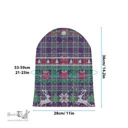 ScotsTee Shop Scottish RCAF Tartan Plaid Christmas Deer Snowman Snowflake Bell Knit Beanie