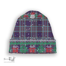 ScotsTee Shop Scottish RCAF Tartan Plaid Christmas Deer Snowman Snowflake Bell Knit Beanie