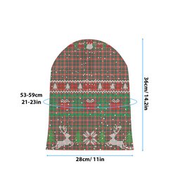 ScotsTee Shop Scottish Ritchie Ancient Clan Tartan Plaid Christmas Deer Snowman Snowflake Bell Knit Beanie