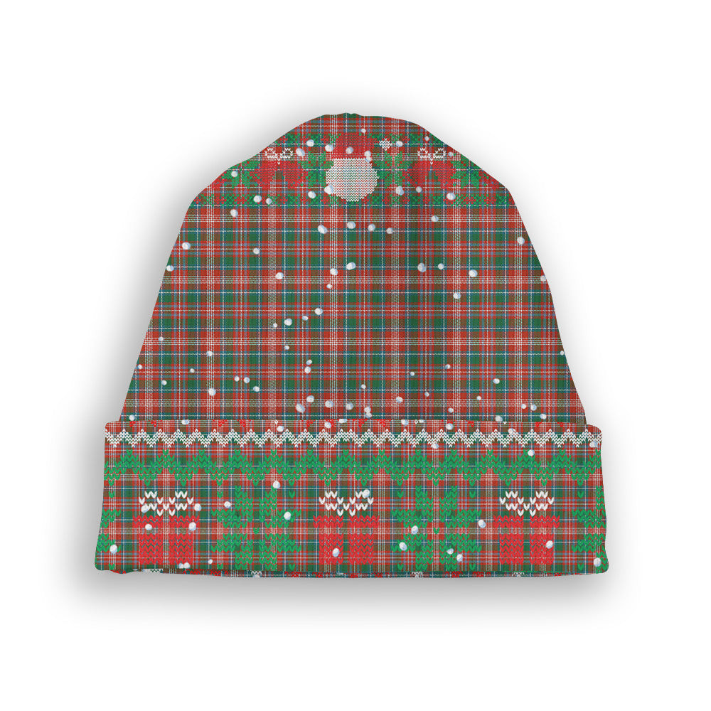 ScotsTee Shop Scottish Ritchie Ancient Clan Tartan Plaid Christmas Deer Snowman Snowflake Bell Knit Beanie