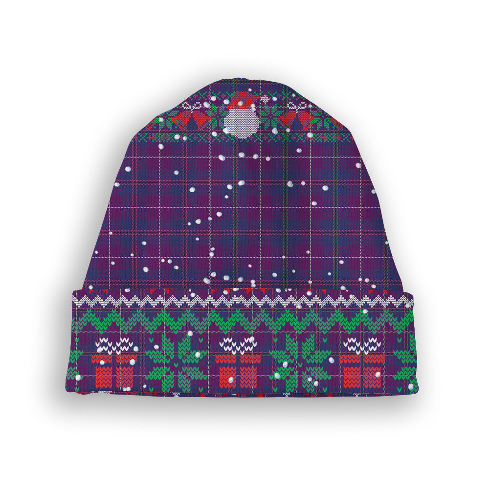 ScotsTee Shop Scottish Pride of Glencoe Tartan Plaid Christmas Deer Snowman Snowflake Bell Knit Beanie