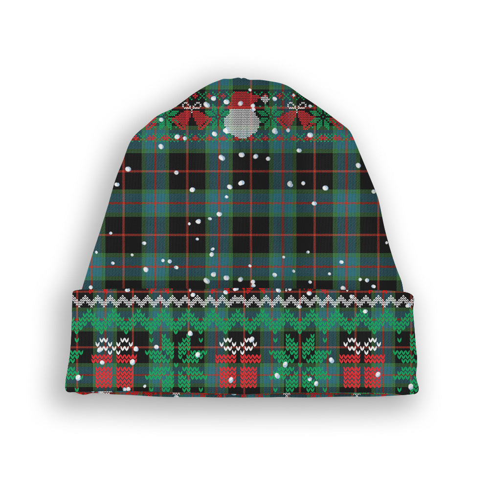 ScotsTee Shop Scottish Nairn Ancient Tartan Plaid Christmas Deer Snowman Snowflake Bell Knit Beanie