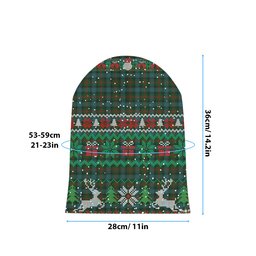 ScotsTee Shop Scottish Ross Hunting Tartan Plaid Christmas Deer Snowman Snowflake Bell Knit Beanie