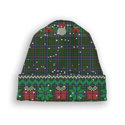 ScotsTee Shop Scottish Ogilvie of Inverarity Wilsons_ Tartan Plaid Christmas Deer Snowman Snowflake Bell Knit Beanie