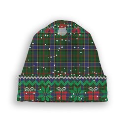 ScotsTee Shop Scottish Ogilvie Hunting 1 Tartan Plaid Christmas Deer Snowman Snowflake Bell Knit Beanie