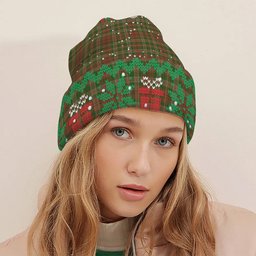 ScotsTee Shop Scottish Pierce Tartan Plaid Christmas Deer Snowman Snowflake Bell Knit Beanie
