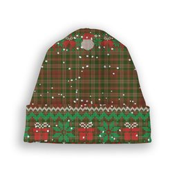 ScotsTee Shop Scottish Pierce Tartan Plaid Christmas Deer Snowman Snowflake Bell Knit Beanie
