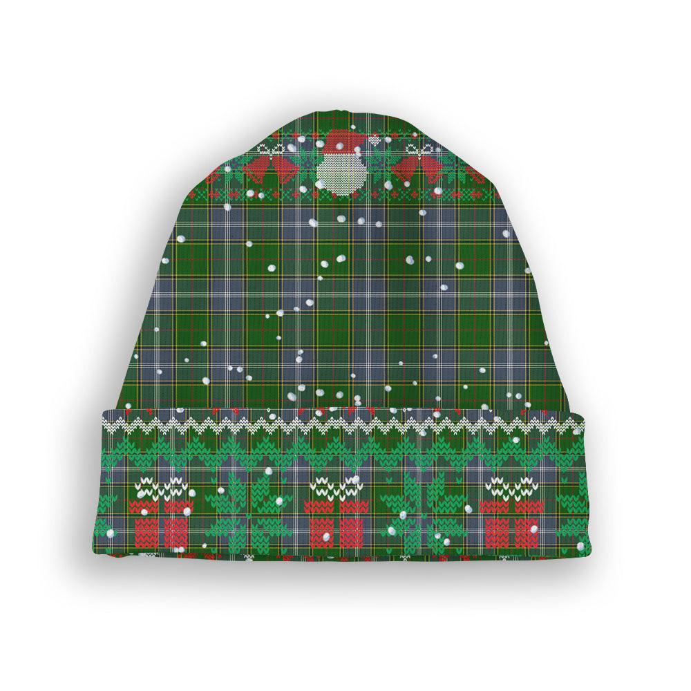 ScotsTee Shop Scottish Pringle Tartan Plaid Christmas Deer Snowman Snowflake Bell Knit Beanie
