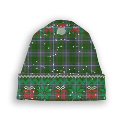 ScotsTee Shop Scottish Pringle Tartan Plaid Christmas Deer Snowman Snowflake Bell Knit Beanie