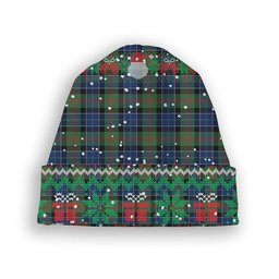 ScotsTee Shop Scottish Paterson Modern Tartan Plaid Christmas Deer Snowman Snowflake Bell Knit Beanie