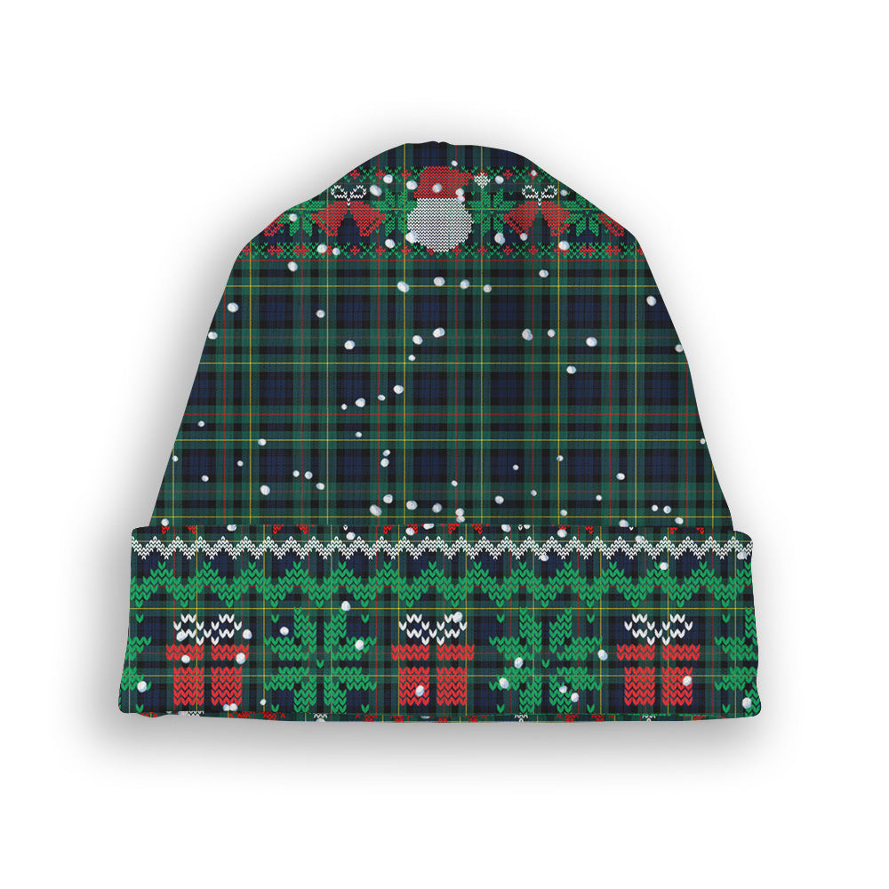 ScotsTee Shop Scottish Rollo Modern Tartan Plaid Christmas Deer Snowman Snowflake Bell Knit Beanie