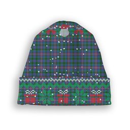 ScotsTee Shop Scottish Pitcairn Heritage Hunting Tartan Plaid Christmas Deer Snowman Snowflake Bell Knit Beanie