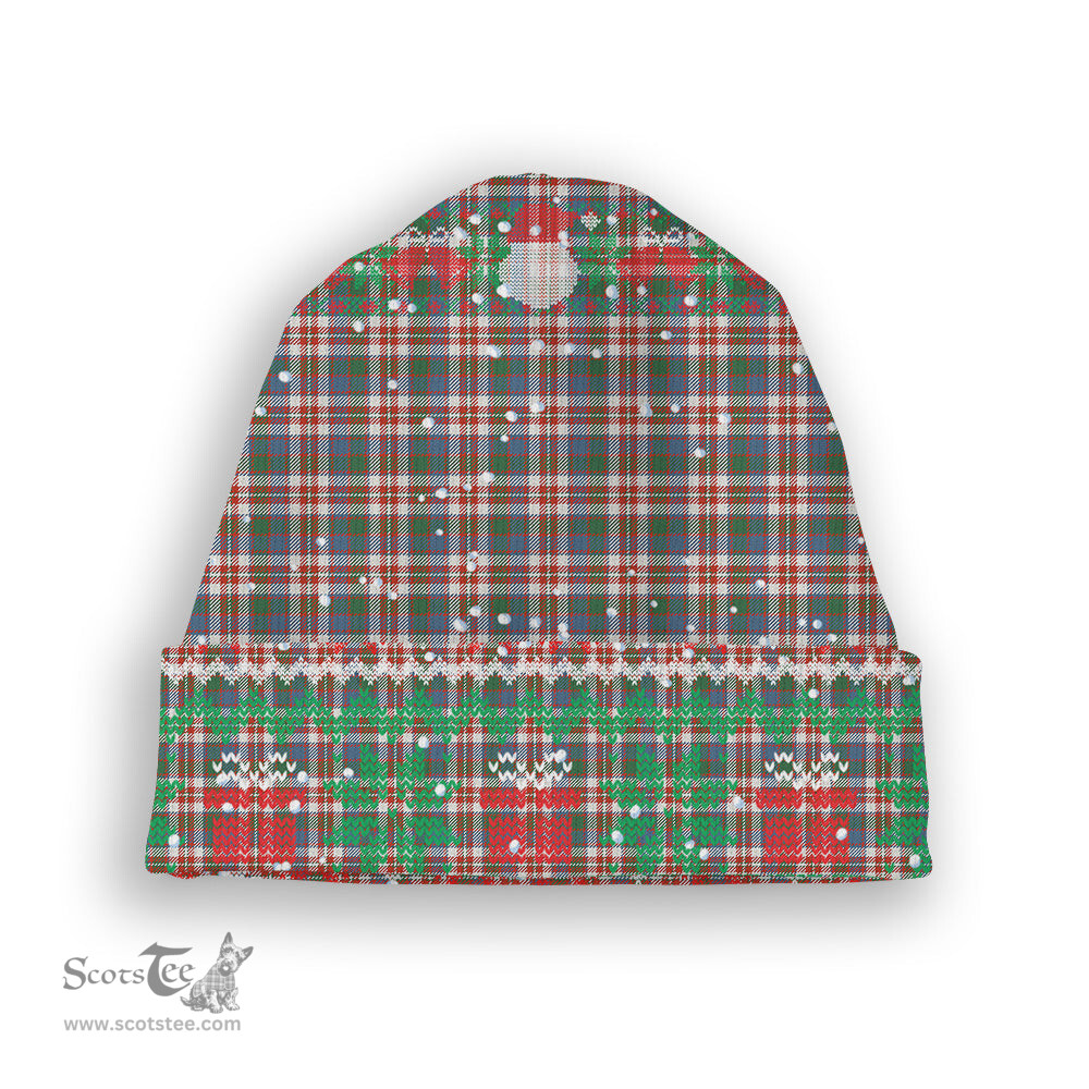 ScotsTee Shop Scottish Robertson Dress #2 Ancient Tartan Plaid Christmas Deer Snowman Snowflake Bell Knit Beanie