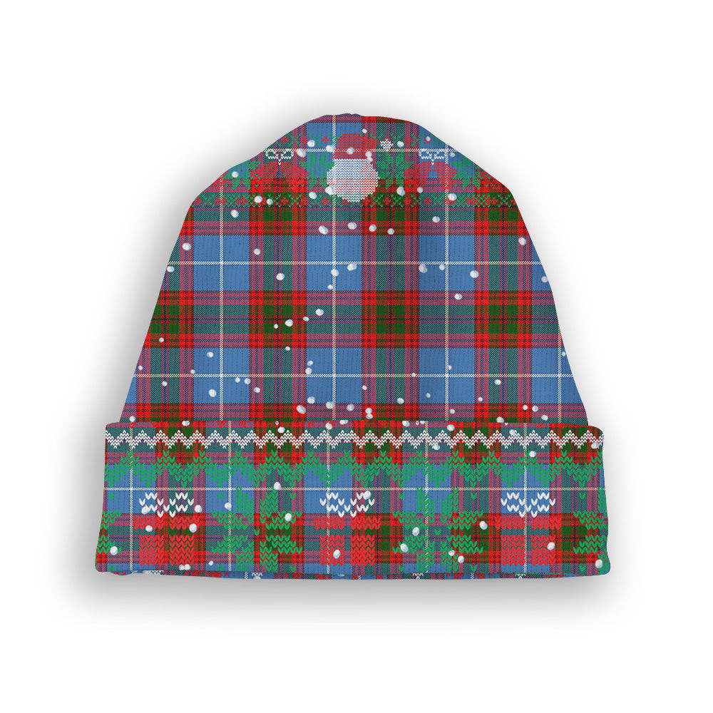 ScotsTee Shop Scottish Pentland Tartan Plaid Christmas Deer Snowman Snowflake Bell Knit Beanie