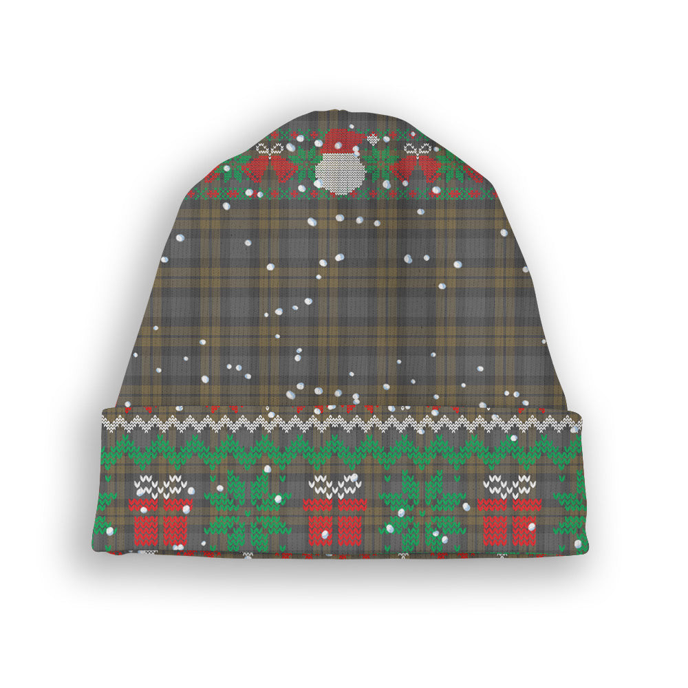 ScotsTee Shop Scottish Outlander 3 Tartan Plaid Christmas Deer Snowman Snowflake Bell Knit Beanie