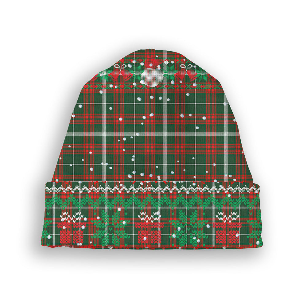 ScotsTee Shop Scottish Prince of Wales Tartan Plaid Christmas Deer Snowman Snowflake Bell Knit Beanie