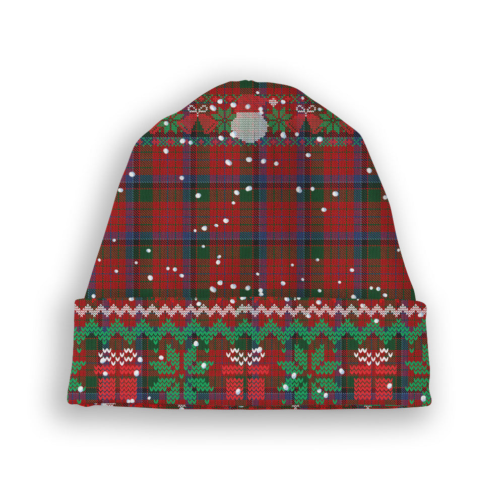 ScotsTee Shop Scottish Nicolson Tartan Plaid Christmas Deer Snowman Snowflake Bell Knit Beanie