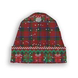 ScotsTee Shop Scottish Nicolson Tartan Plaid Christmas Deer Snowman Snowflake Bell Knit Beanie