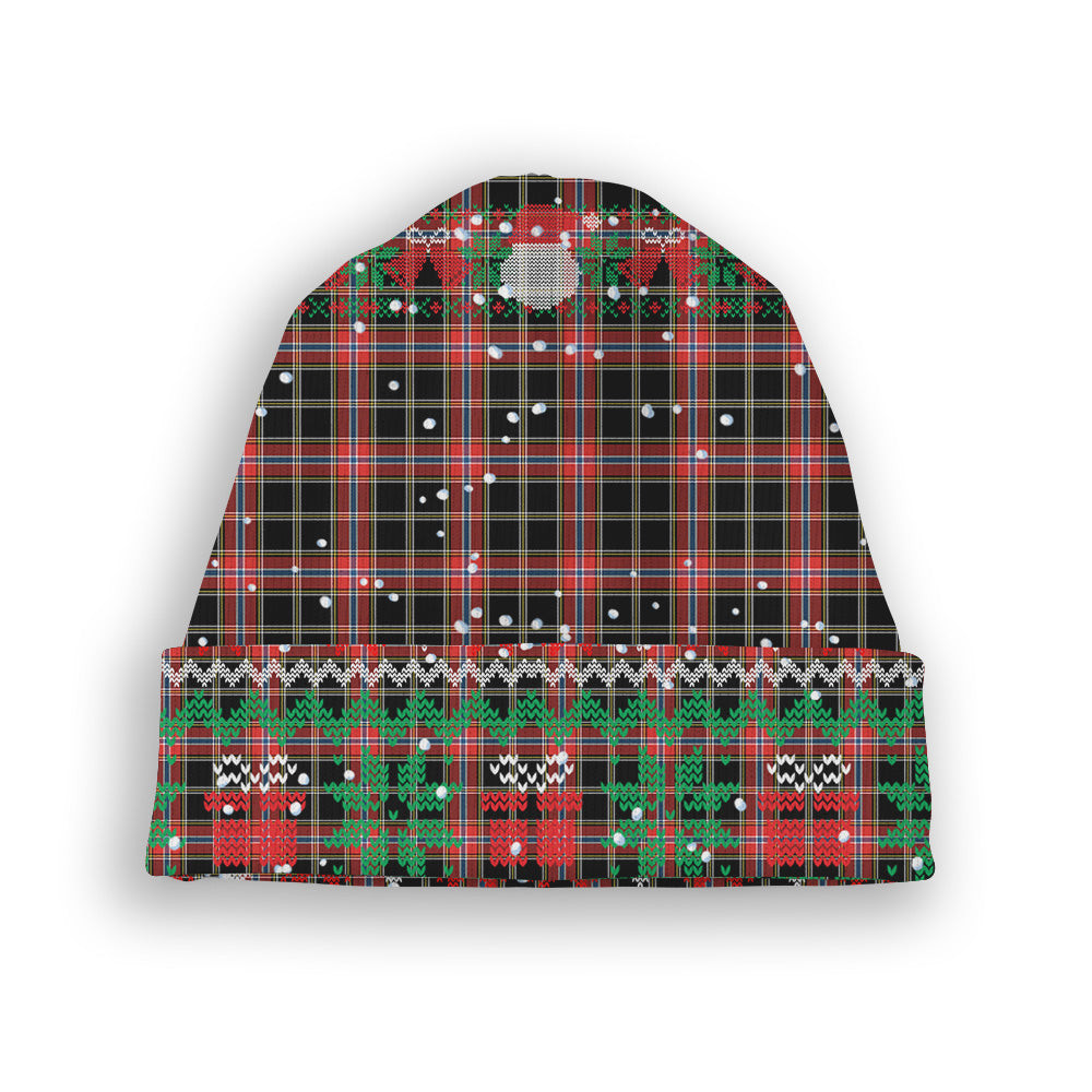 ScotsTee Shop Scottish Norwegian Night Tartan Plaid Christmas Deer Snowman Snowflake Bell Knit Beanie