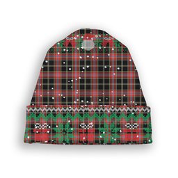 ScotsTee Shop Scottish Norwegian Night Tartan Plaid Christmas Deer Snowman Snowflake Bell Knit Beanie