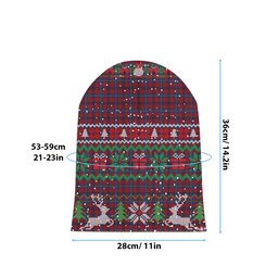 ScotsTee Shop Scottish Nicolson of Tiree & Coll Tartan Plaid Christmas Deer Snowman Snowflake Bell Knit Beanie