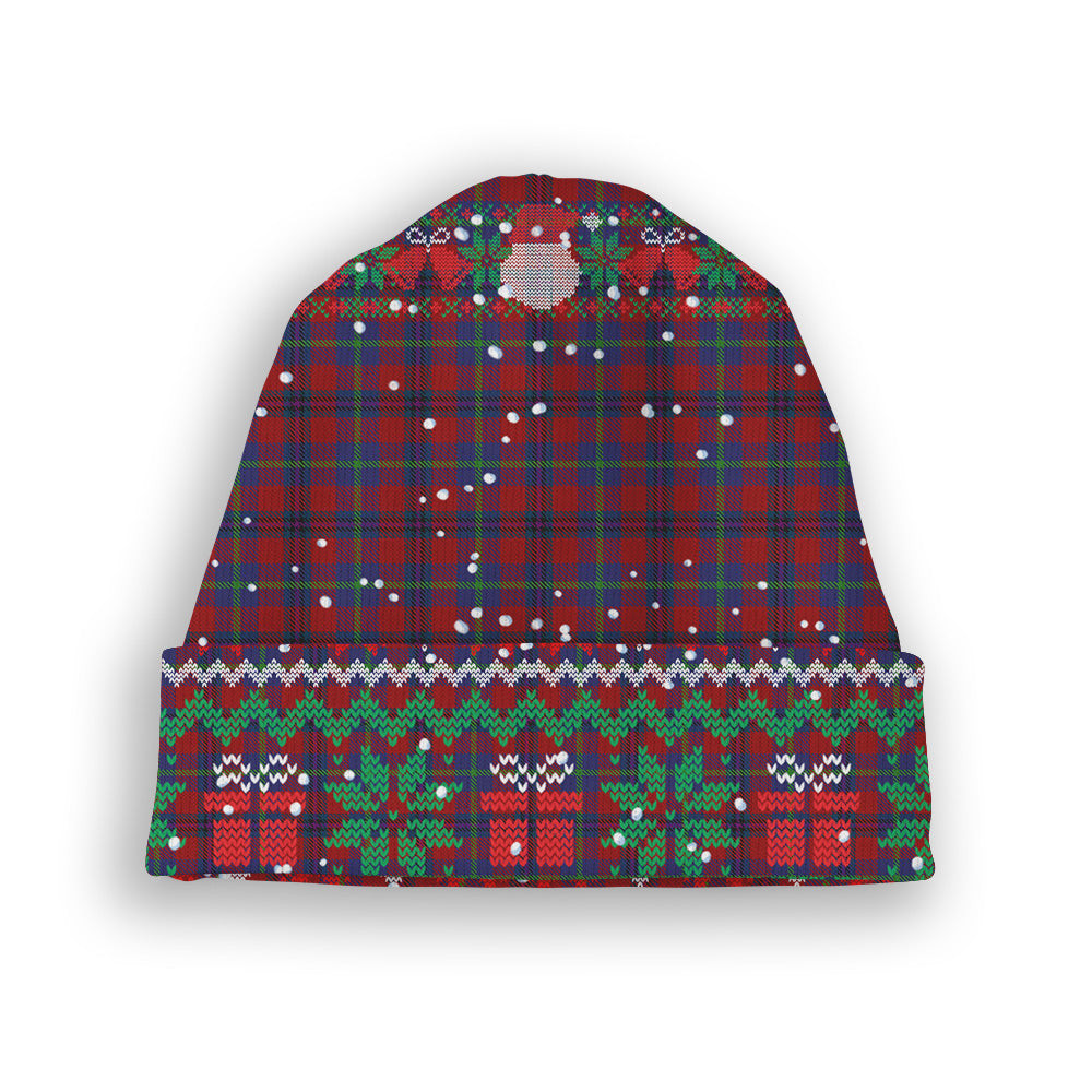 ScotsTee Shop Scottish Nicolson of Tiree & Coll Tartan Plaid Christmas Deer Snowman Snowflake Bell Knit Beanie