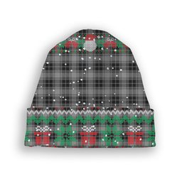 ScotsTee Shop Scottish O'Sullivan-Beare Tartan Plaid Christmas Deer Snowman Snowflake Bell Knit Beanie
