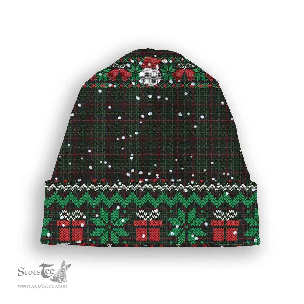 ScotsTee Shop Scottish Renwick Tartan Plaid Christmas Deer Snowman Snowflake Bell Knit Beanie