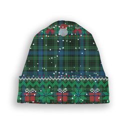 ScotsTee Shop Scottish O'Connor Tartan Plaid Christmas Deer Snowman Snowflake Bell Knit Beanie