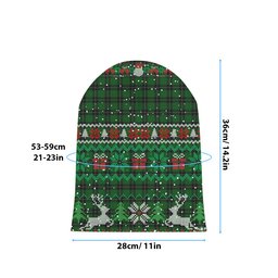 ScotsTee Shop Scottish Raeside Tartan Plaid Christmas Deer Snowman Snowflake Bell Knit Beanie