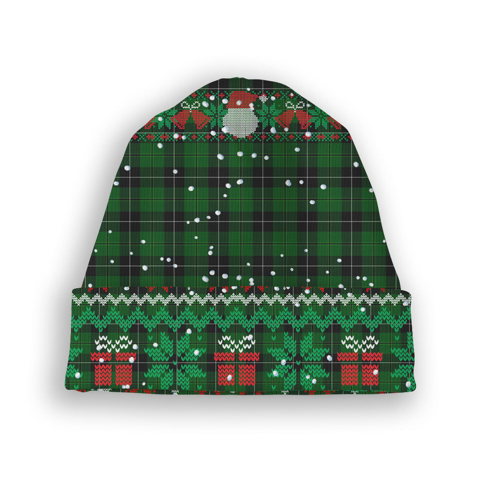 ScotsTee Shop Scottish Raeside Tartan Plaid Christmas Deer Snowman Snowflake Bell Knit Beanie