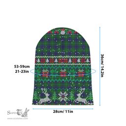 ScotsTee Shop Scottish Oliphant Tartan Plaid Christmas Deer Snowman Snowflake Bell Knit Beanie