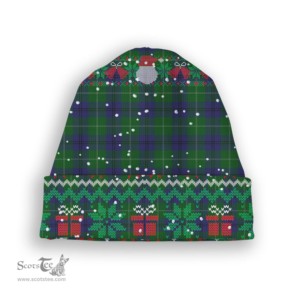 ScotsTee Shop Scottish Oliphant Tartan Plaid Christmas Deer Snowman Snowflake Bell Knit Beanie