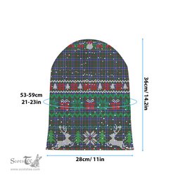 ScotsTee Shop Scottish Ogilvie (Ogilvy) Hunting Modern Tartan Plaid Christmas Deer Snowman Snowflake Bell Knit Beanie