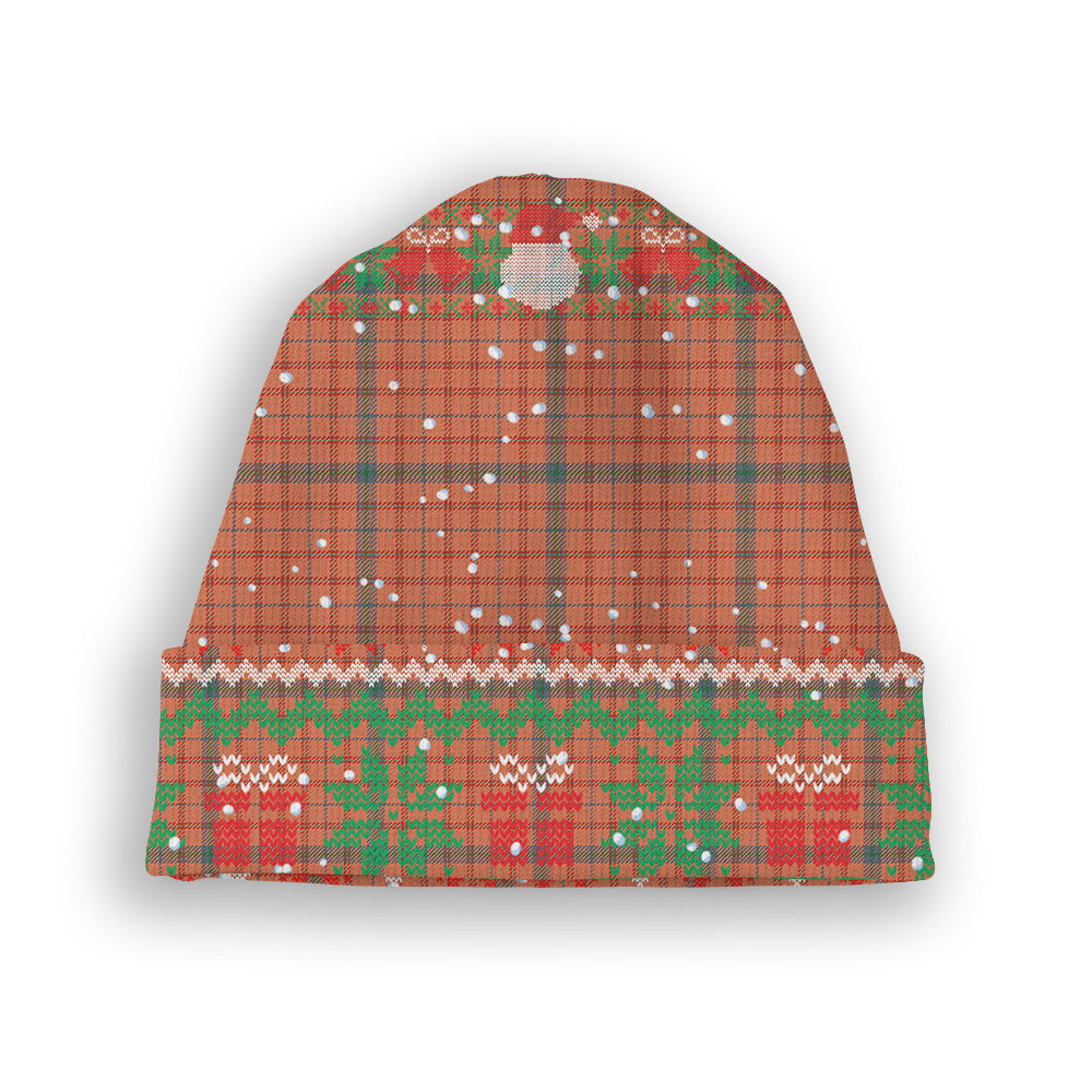 ScotsTee Shop Scottish Ross David Ancient Tartan Plaid Christmas Deer Snowman Snowflake Bell Knit Beanie