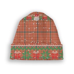 ScotsTee Shop Scottish Ross David Ancient Tartan Plaid Christmas Deer Snowman Snowflake Bell Knit Beanie